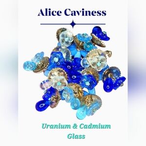 MCM Alice Caviness Blue Glass Floral Brooch – Uranium & Cadmium Glow